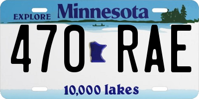 MN license plate 470RAE