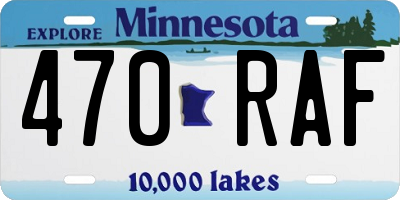 MN license plate 470RAF