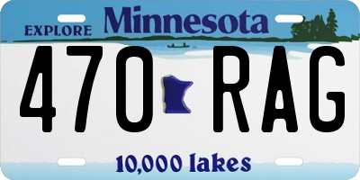 MN license plate 470RAG