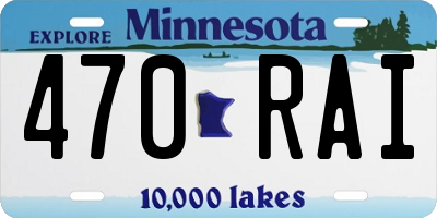MN license plate 470RAI