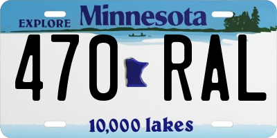 MN license plate 470RAL