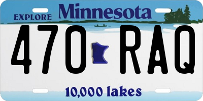 MN license plate 470RAQ