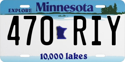 MN license plate 470RIY