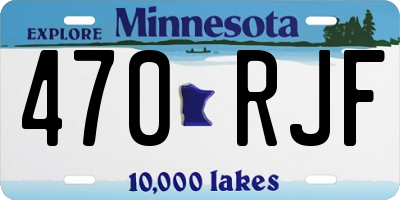 MN license plate 470RJF