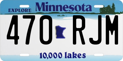 MN license plate 470RJM
