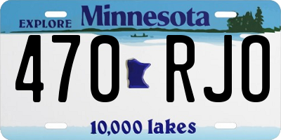 MN license plate 470RJO