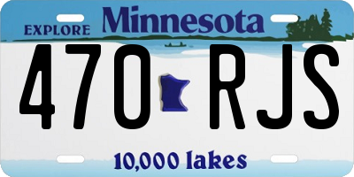 MN license plate 470RJS