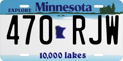 MN license plate 470RJW