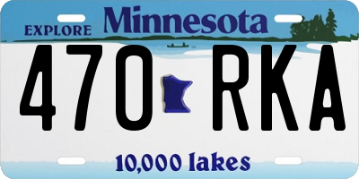 MN license plate 470RKA