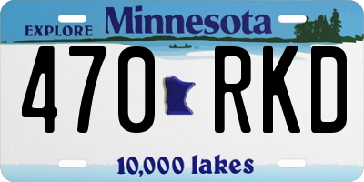 MN license plate 470RKD