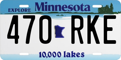 MN license plate 470RKE