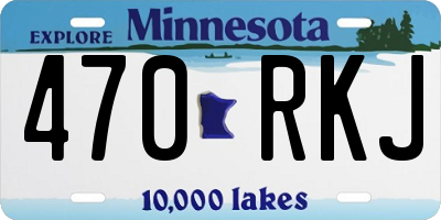 MN license plate 470RKJ
