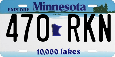 MN license plate 470RKN