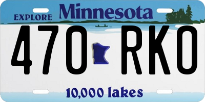 MN license plate 470RKO