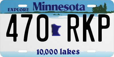 MN license plate 470RKP