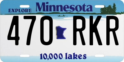 MN license plate 470RKR