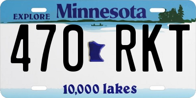 MN license plate 470RKT