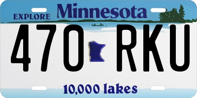 MN license plate 470RKU