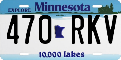 MN license plate 470RKV