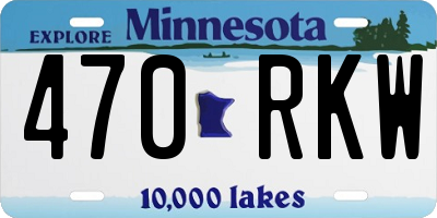 MN license plate 470RKW