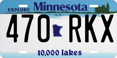 MN license plate 470RKX