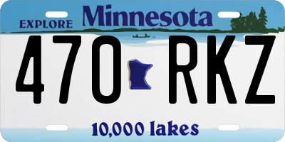 MN license plate 470RKZ