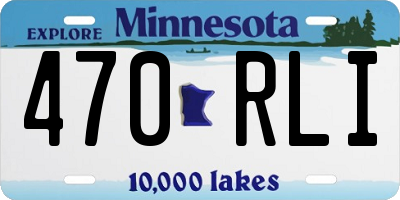 MN license plate 470RLI