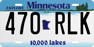 MN license plate 470RLK