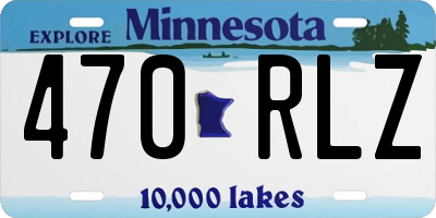 MN license plate 470RLZ