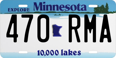 MN license plate 470RMA