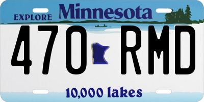 MN license plate 470RMD
