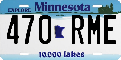 MN license plate 470RME