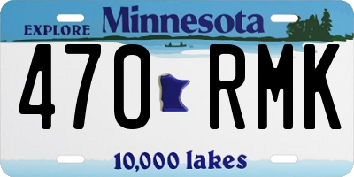 MN license plate 470RMK