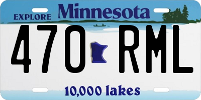 MN license plate 470RML