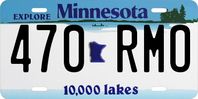 MN license plate 470RMO
