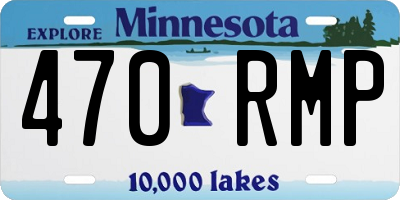 MN license plate 470RMP