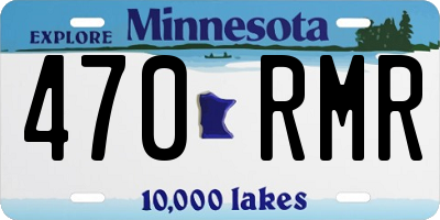 MN license plate 470RMR