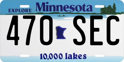 MN license plate 470SEC