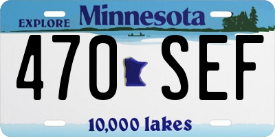 MN license plate 470SEF