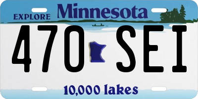 MN license plate 470SEI