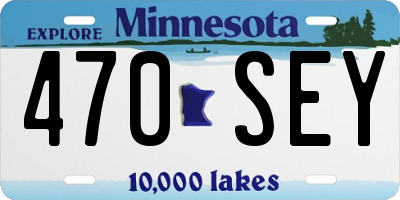 MN license plate 470SEY