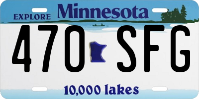 MN license plate 470SFG
