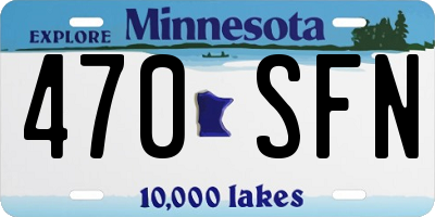 MN license plate 470SFN