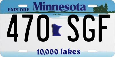 MN license plate 470SGF
