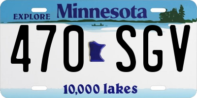 MN license plate 470SGV