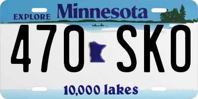 MN license plate 470SKO