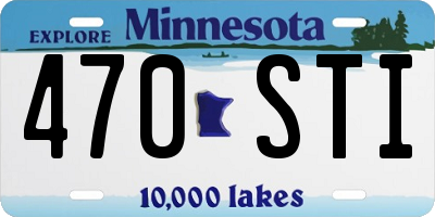 MN license plate 470STI