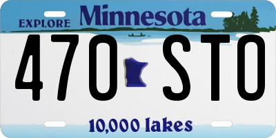 MN license plate 470STO
