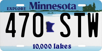 MN license plate 470STW