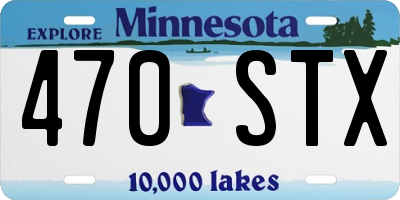 MN license plate 470STX